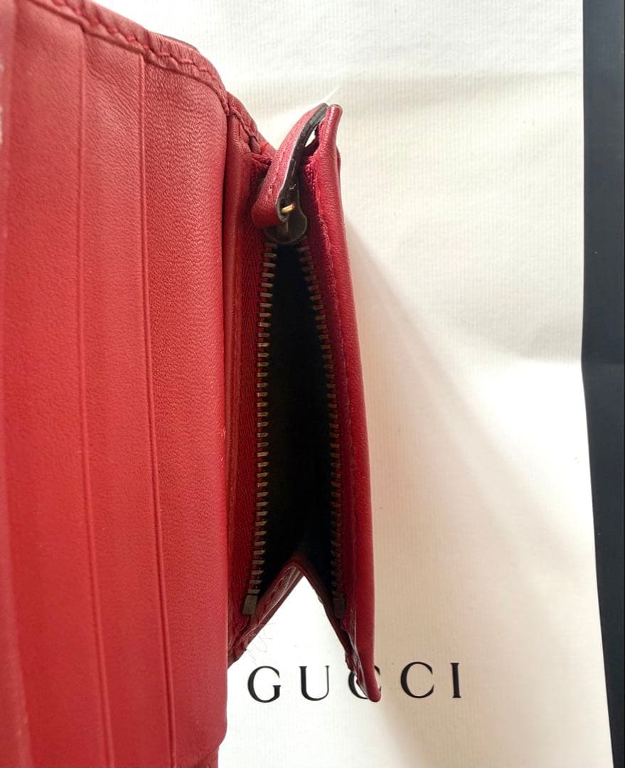GUCCI 二つ折り財布 チェリー