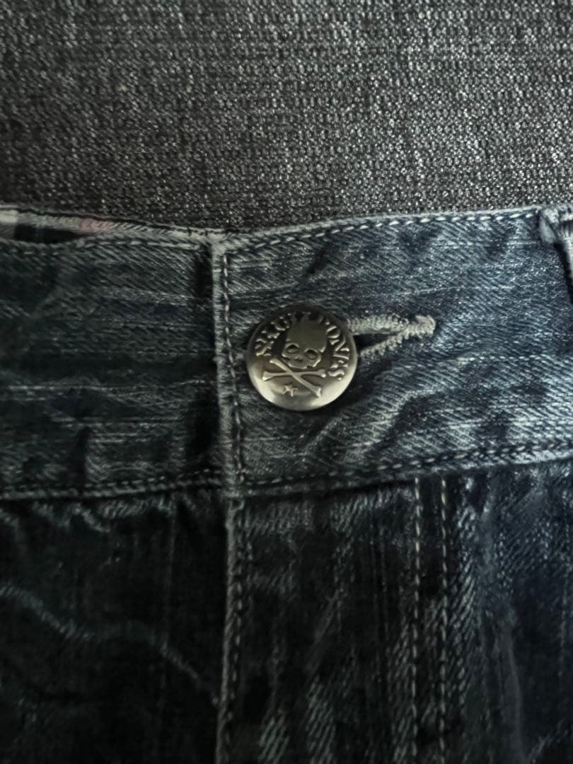 パンツ 00s archive damage denim skull