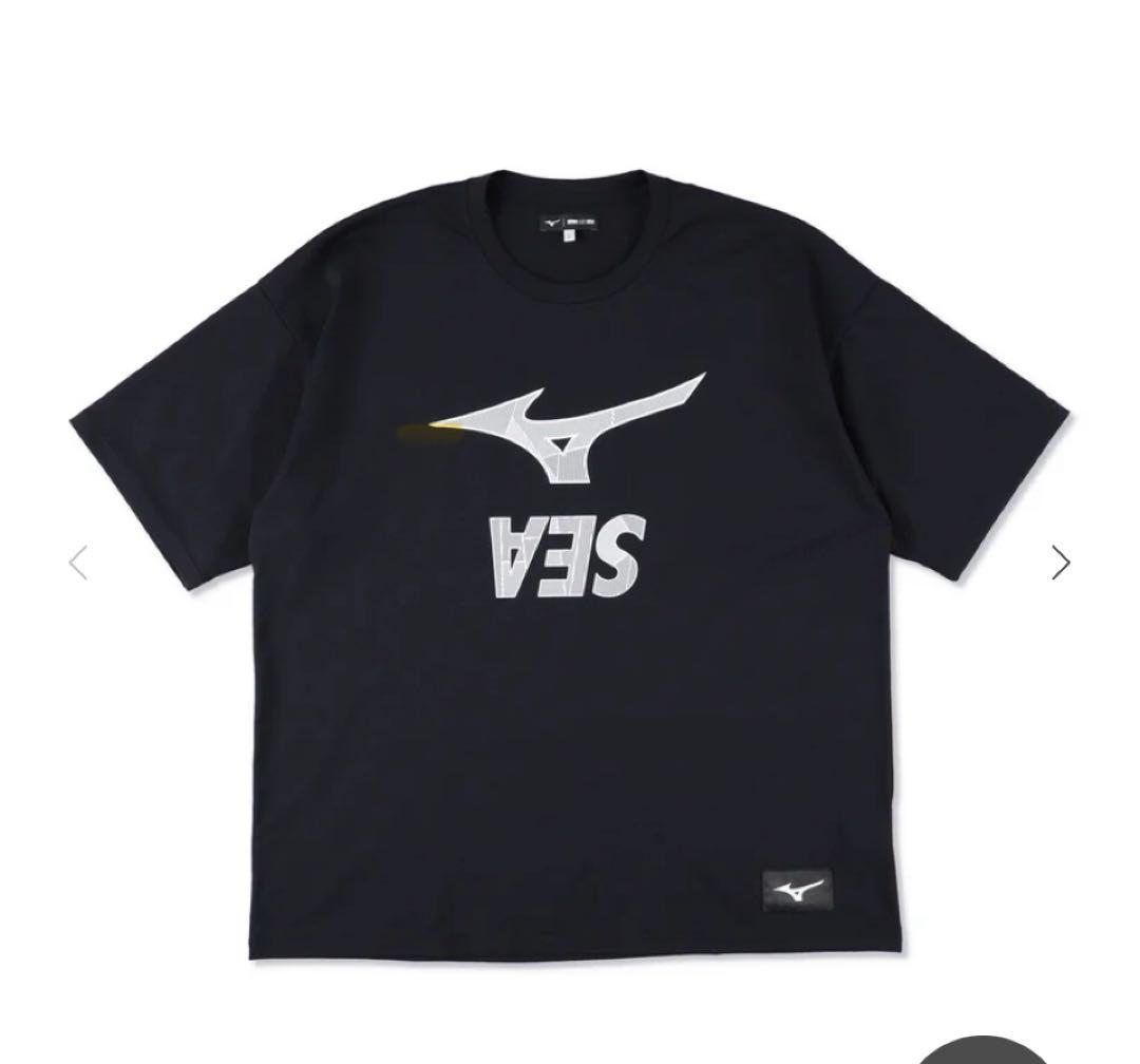 新品L黒ミズノWIND AND SEA コラボTシャツLoose Fit Tee