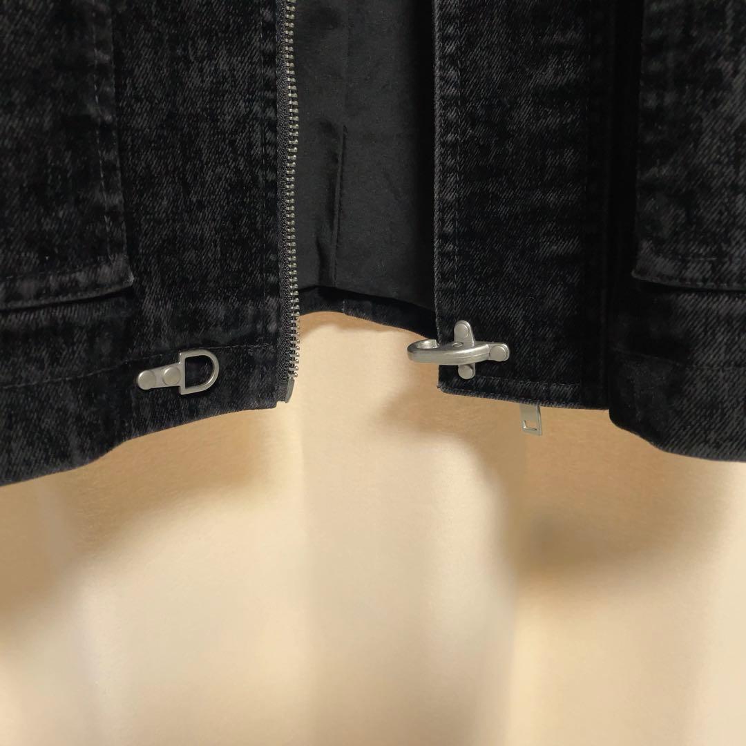 極稀少!! ZARA ベルベットデニム地 ファイヤーマンジャケット S 黒