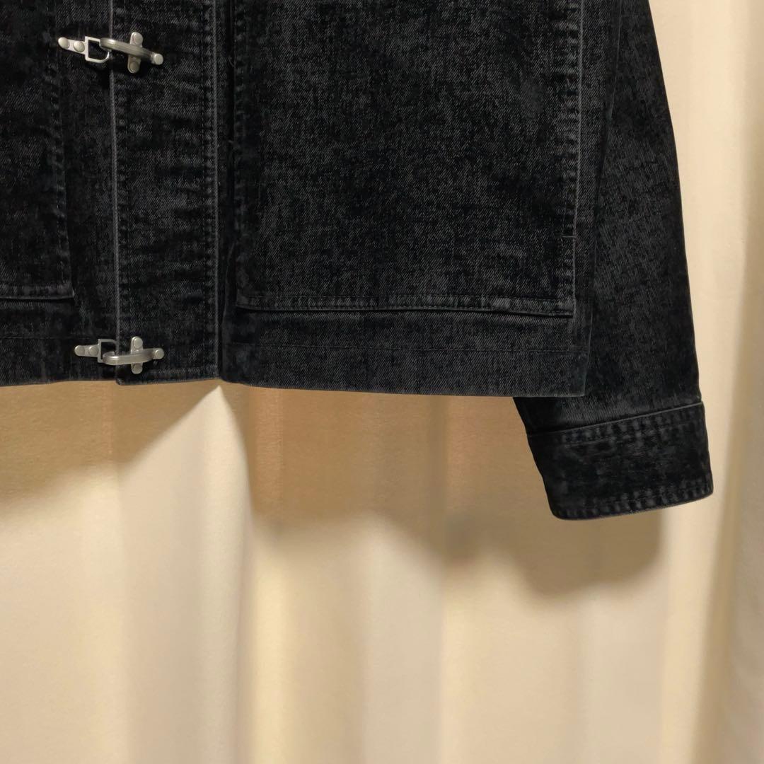 極稀少!! ZARA ベルベットデニム地 ファイヤーマンジャケット S 黒