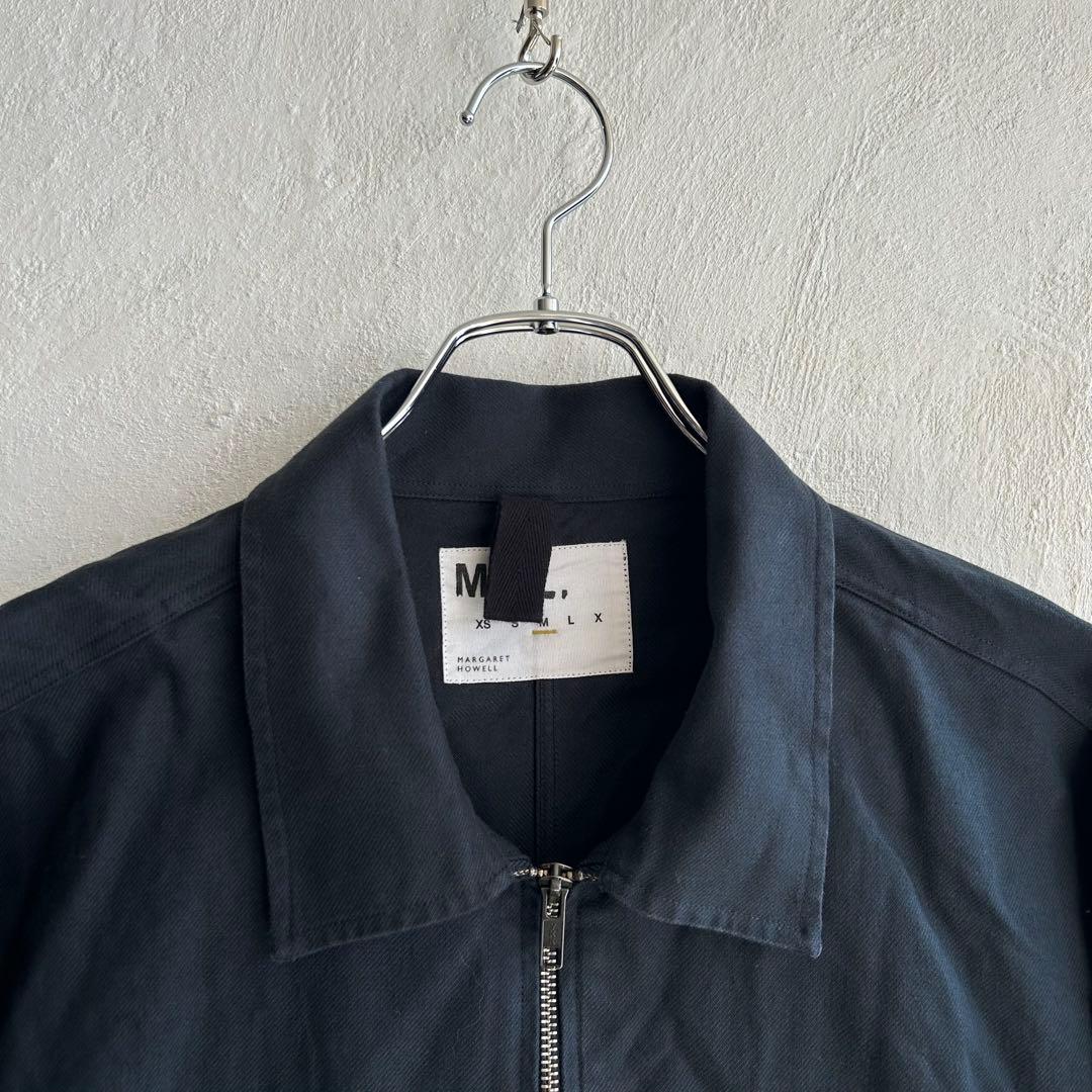 美品 MHL. ジップアップブルゾン ネイビー マーガレットハウエル