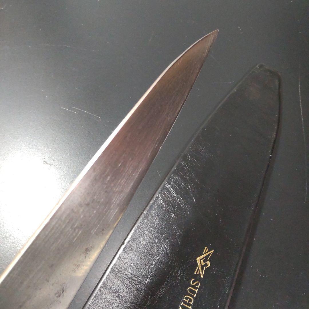 中古再生品東京杉本全鋼牛刀No2124 刃渡245mm