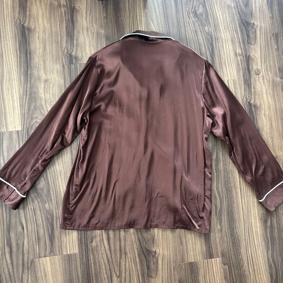 ココシルク COCOSILK パジャマ長袖　シルク100%ブラウン　M