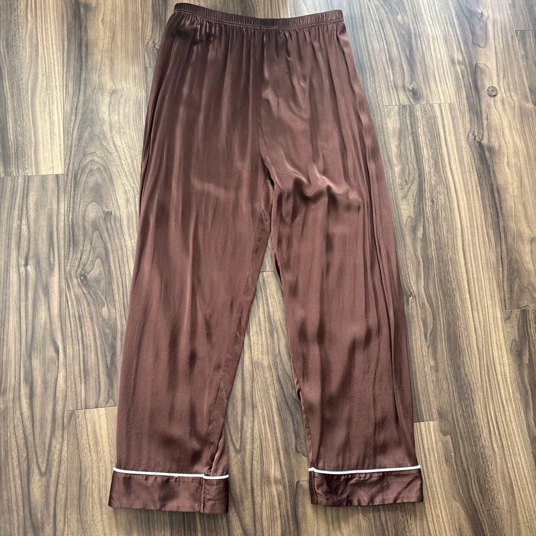 ココシルク COCOSILK パジャマ長袖　シルク100%ブラウン　M