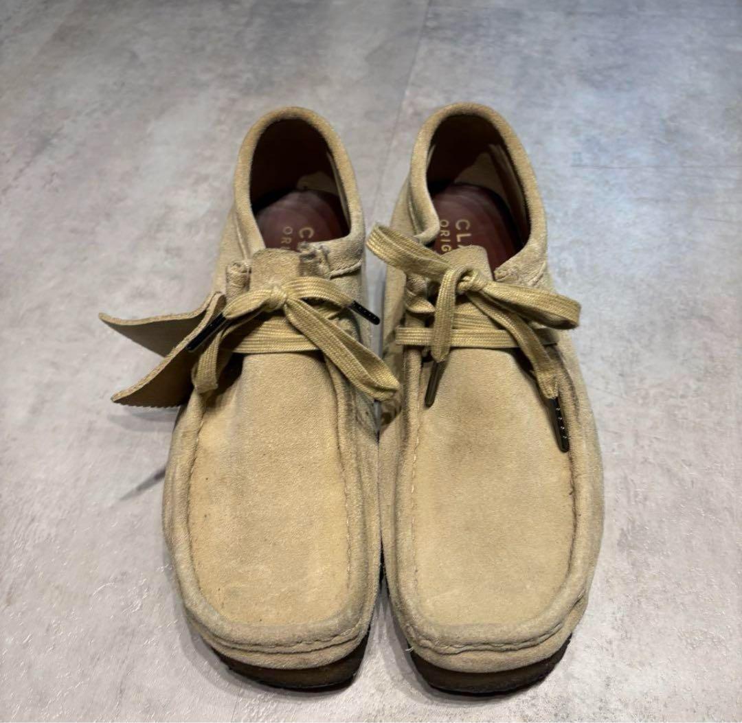 25.5 Clarks ベージュ Wallabee 替え紐付き タグ付き