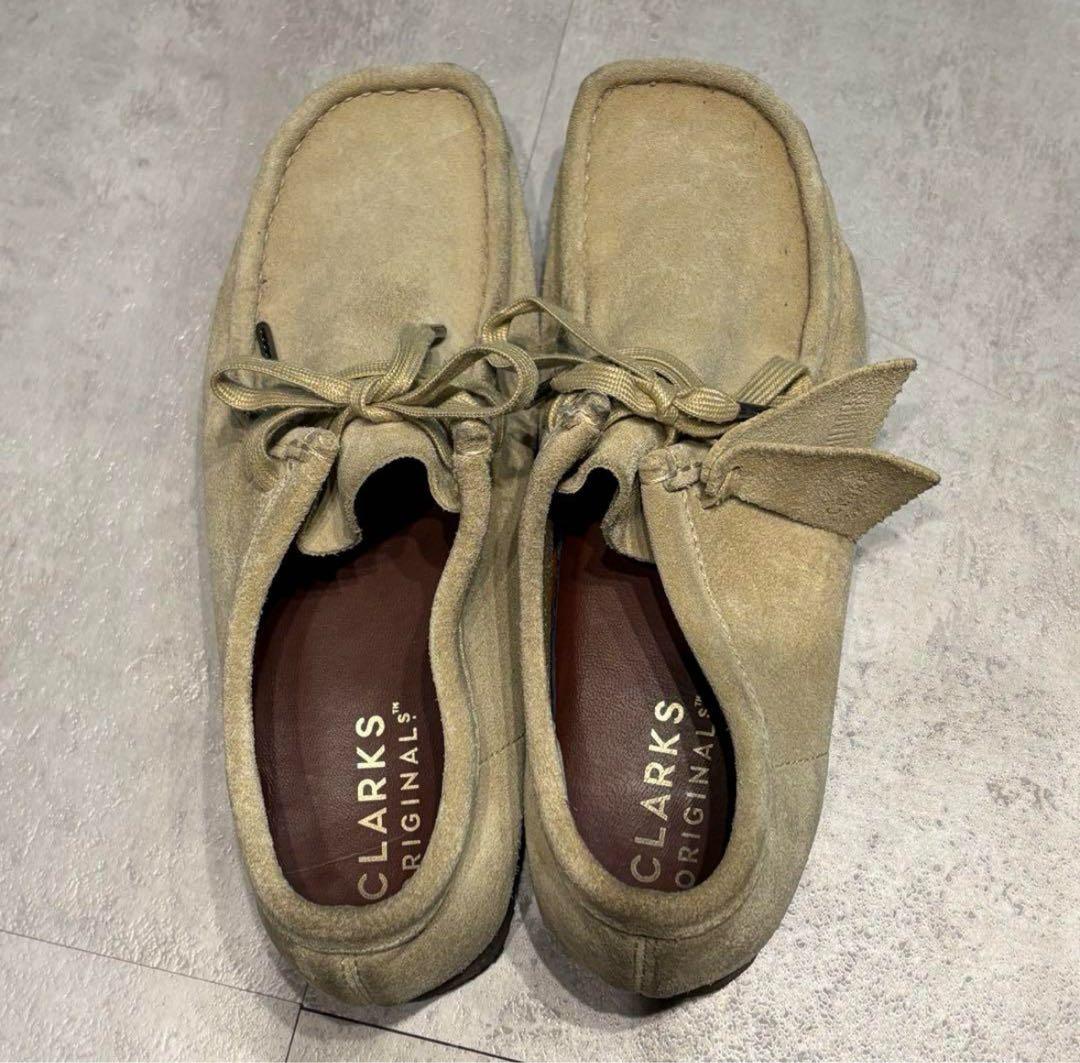 25.5 Clarks ベージュ Wallabee 替え紐付き タグ付き