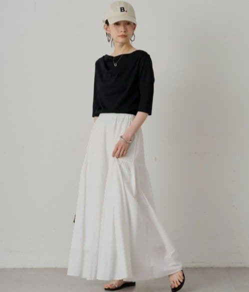 【新品/定価¥19800】B品 Loungedress パネルギャザースカート