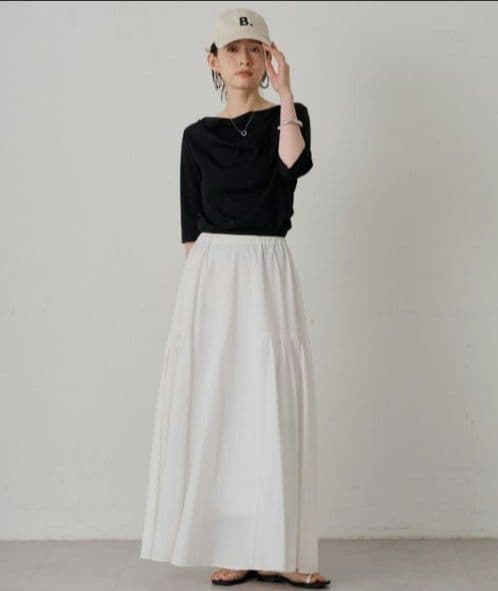 【新品/定価¥19800】B品 Loungedress パネルギャザースカート