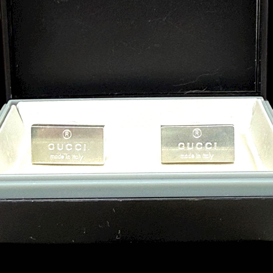 GUCCI ロゴ スクエア カフス シルバー F252075