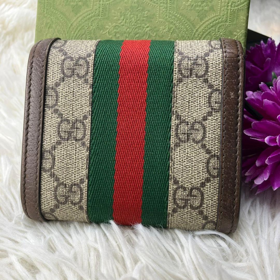✨美品✨グッチ オフィディア 二つ折り財布 GGマーモント シェリーライン