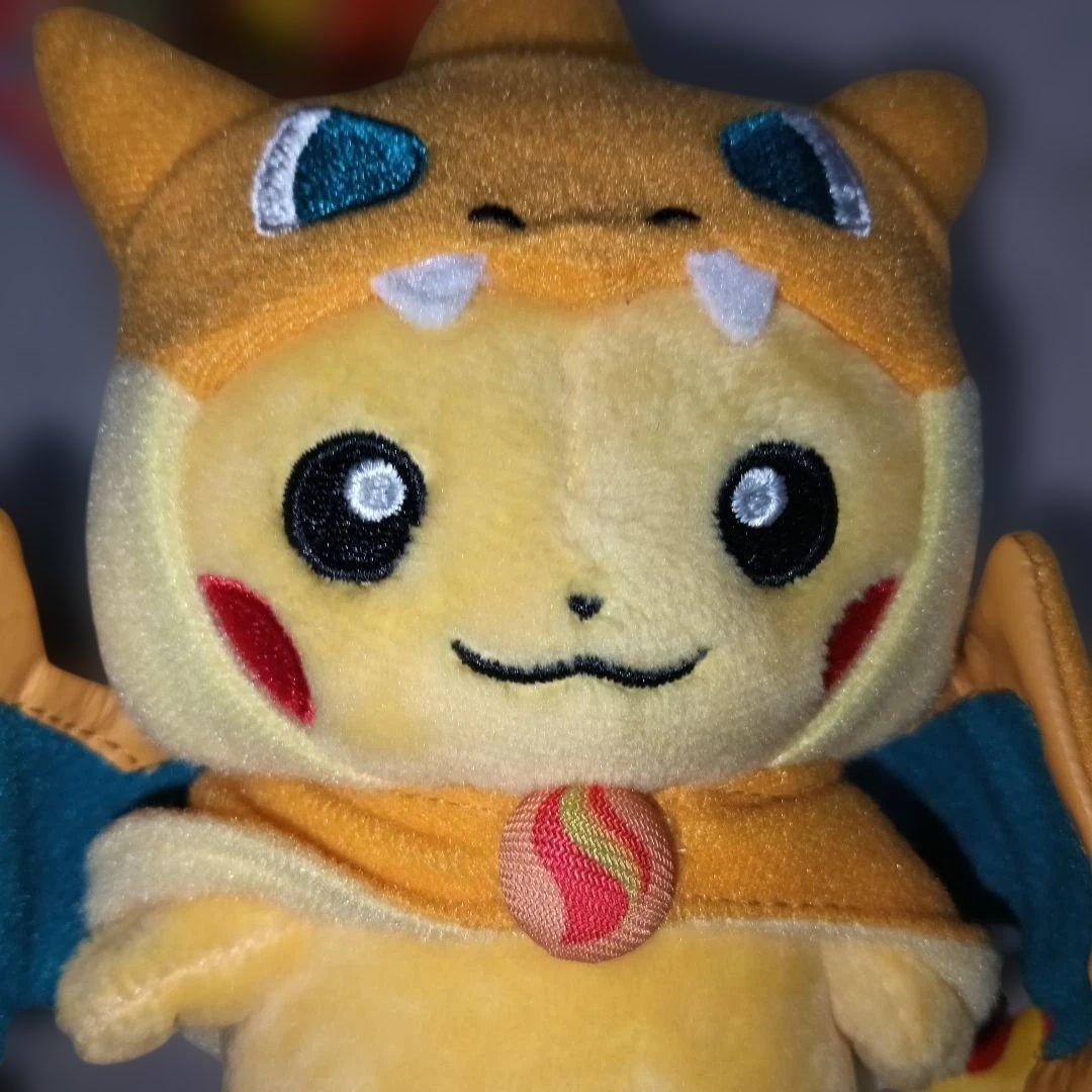 メガリザードンYポンチョを着たピカチュウ マスコットぬいぐるみ ポケモンセンター