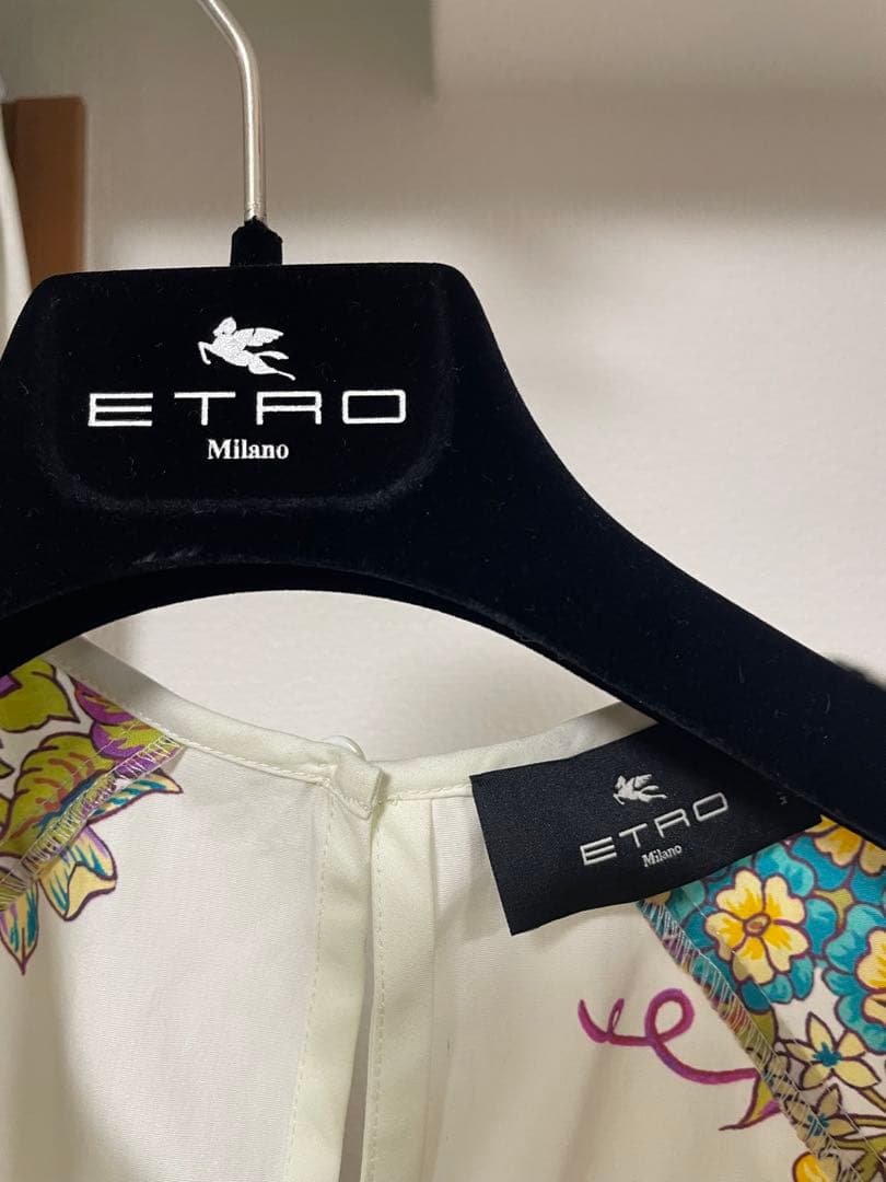 ETRO 花柄 長袖ひざ丈ワンピース