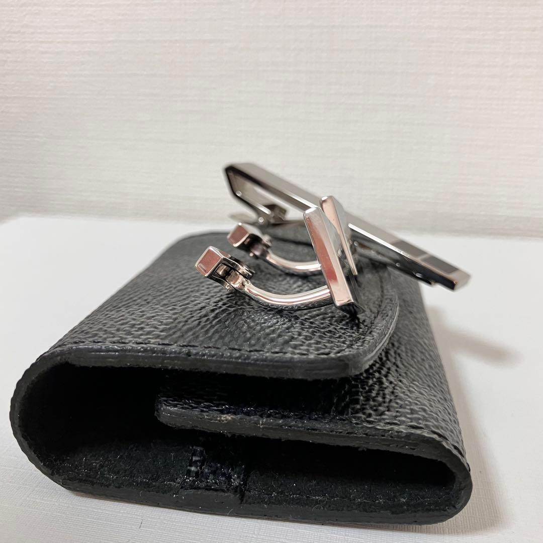 ルイヴィトン ダミエ　カフス　カフリンクス　　ネクタイピン　グレー系　シルバー