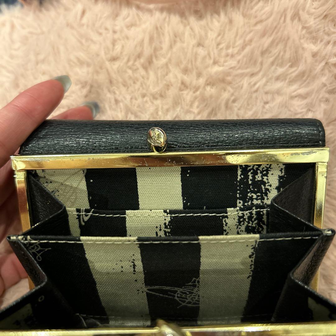 Vivienne Westwood 財布 がま口 黒 折り財布