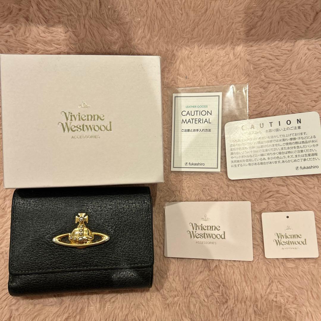 Vivienne Westwood 財布 がま口 黒 折り財布