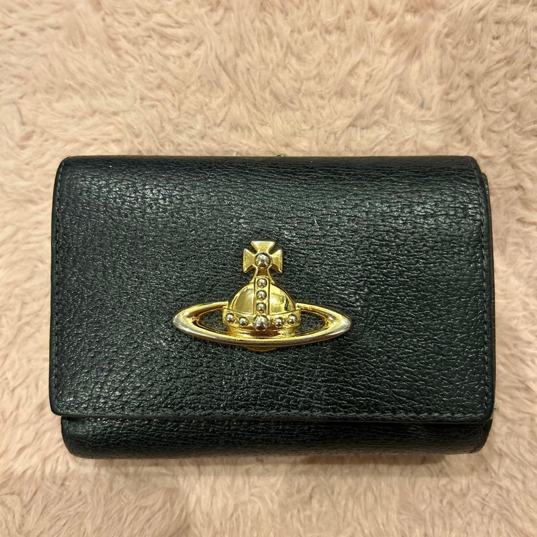 Vivienne Westwood 財布 がま口 黒 折り財布