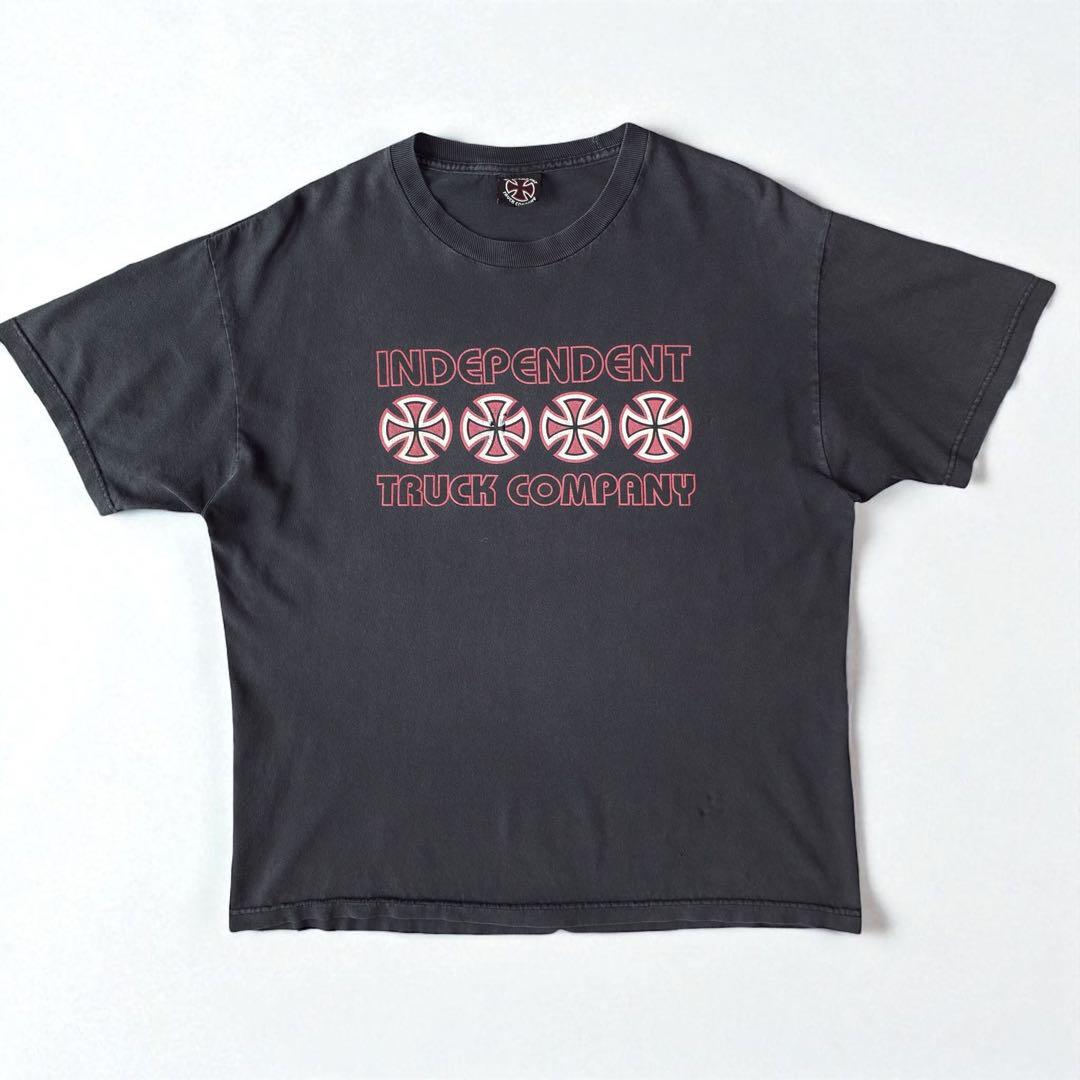 old independent“4連クロス“Tシャツ インディペンデント 黒