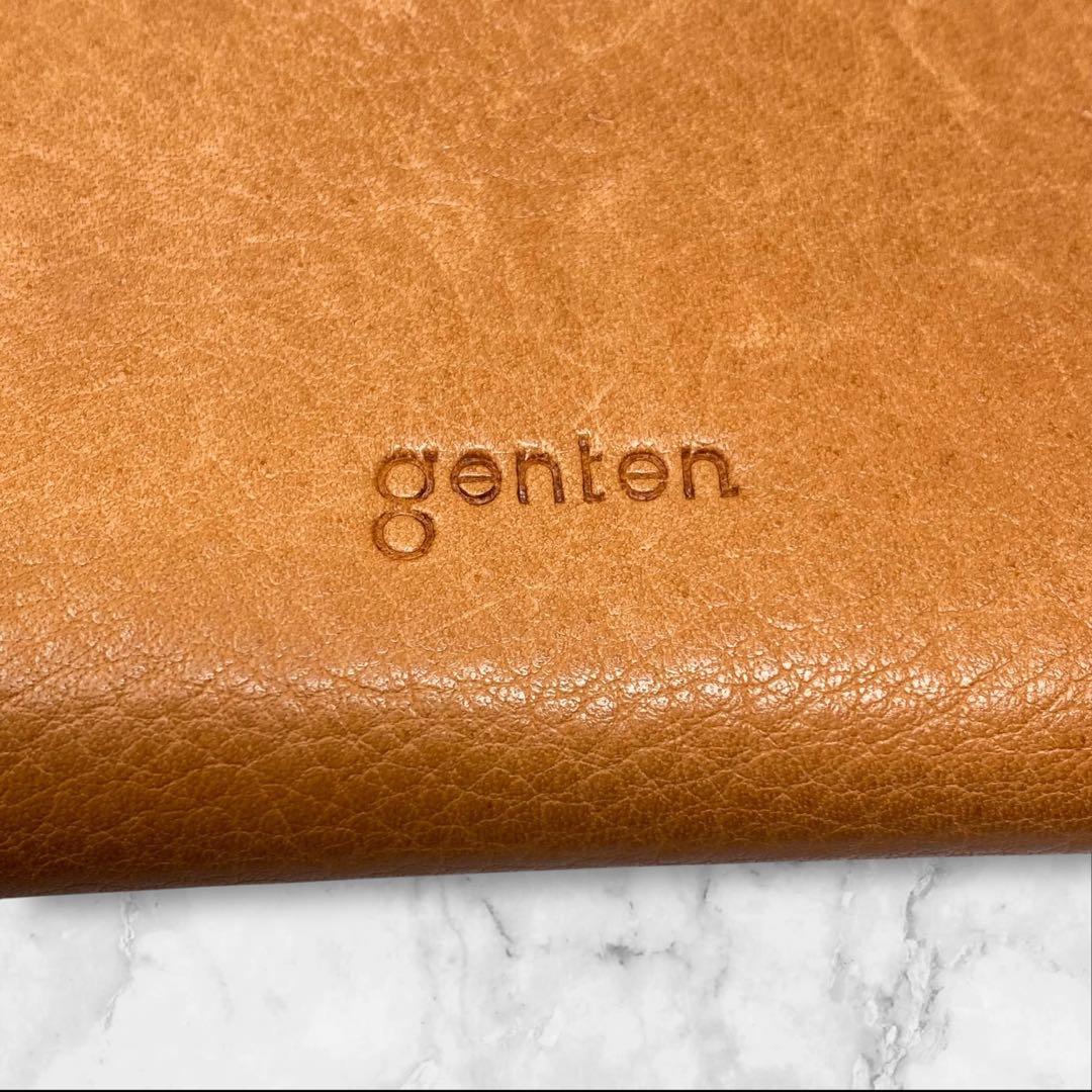 genten 二つ折り財布 gソフト ゲンテン ブラウン 財布 ソフト キャメル