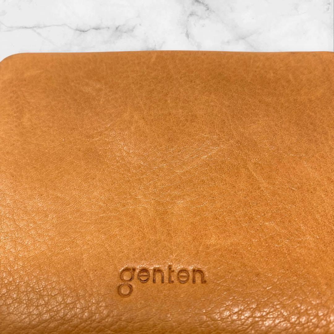 genten 二つ折り財布 gソフト ゲンテン ブラウン 財布 ソフト キャメル