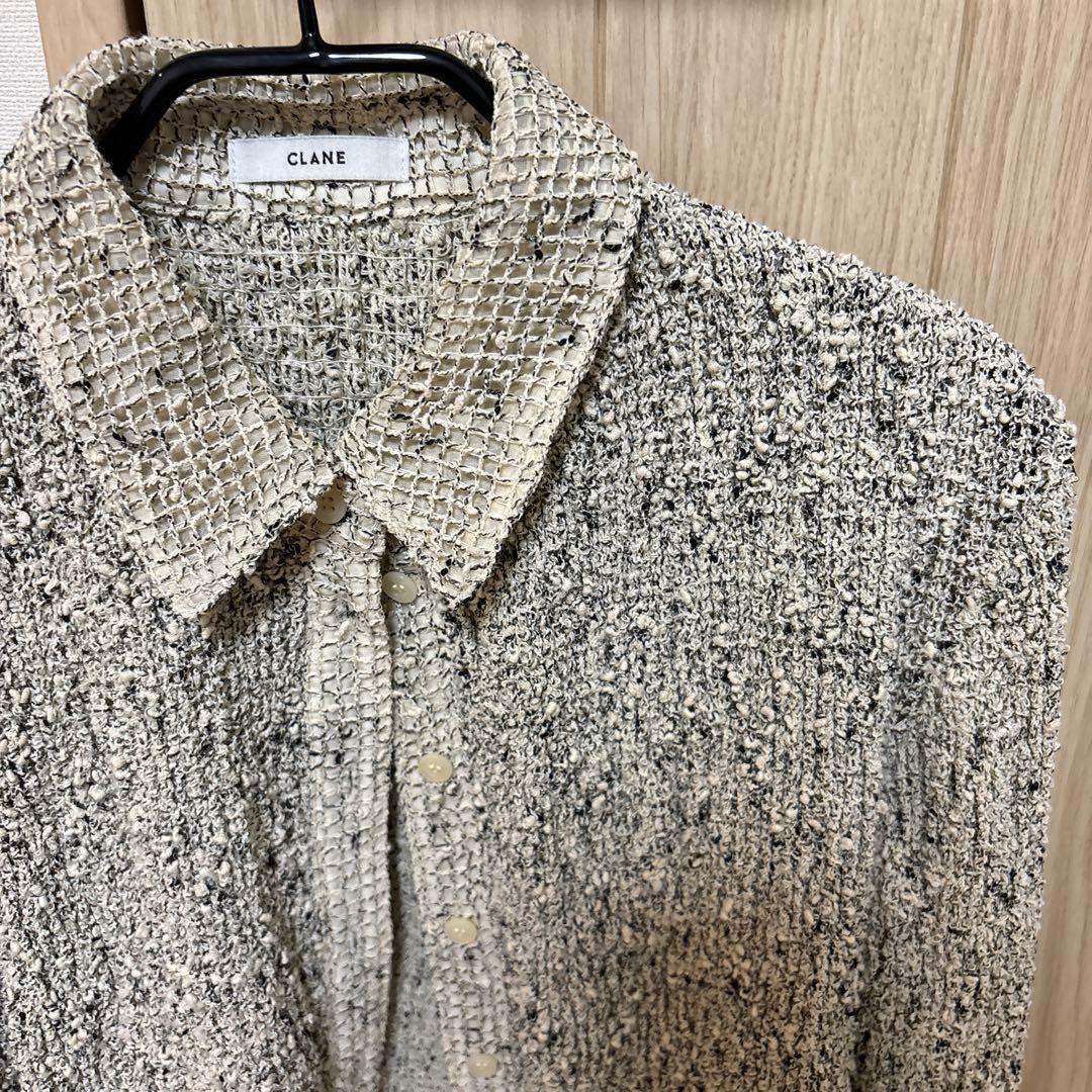 【美品】CLANE MIX MESH GATHER SHIRT
