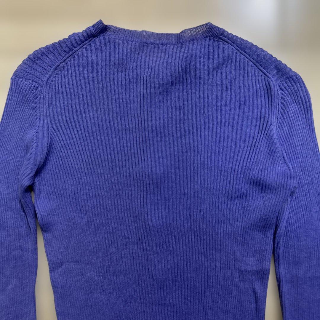 18SS AURALEE / RIB KNIT CARDIGAN パープル 0
