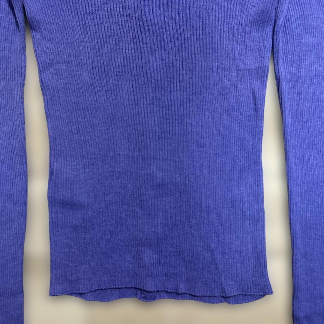 18SS AURALEE / RIB KNIT CARDIGAN パープル 0