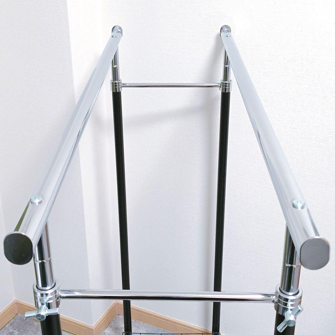 アイリスプラザ ハンガーラック ダブル 耐荷重190kg 黒