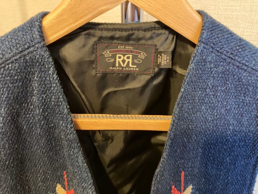 RRL indigo native柄ハンドウーブン ジャカード ベスト サイズS