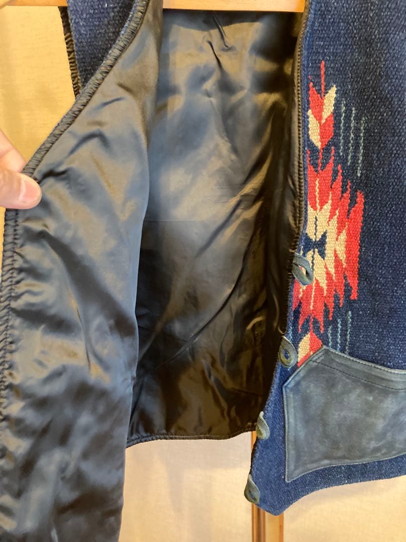 RRL indigo native柄ハンドウーブン ジャカード ベスト サイズS