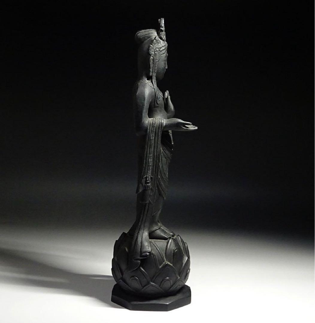 飛鳥 白鳳 金銅仏 観音菩薩立像 蓮華座 念持仏 仏像 仏教美術 骨董 古美術