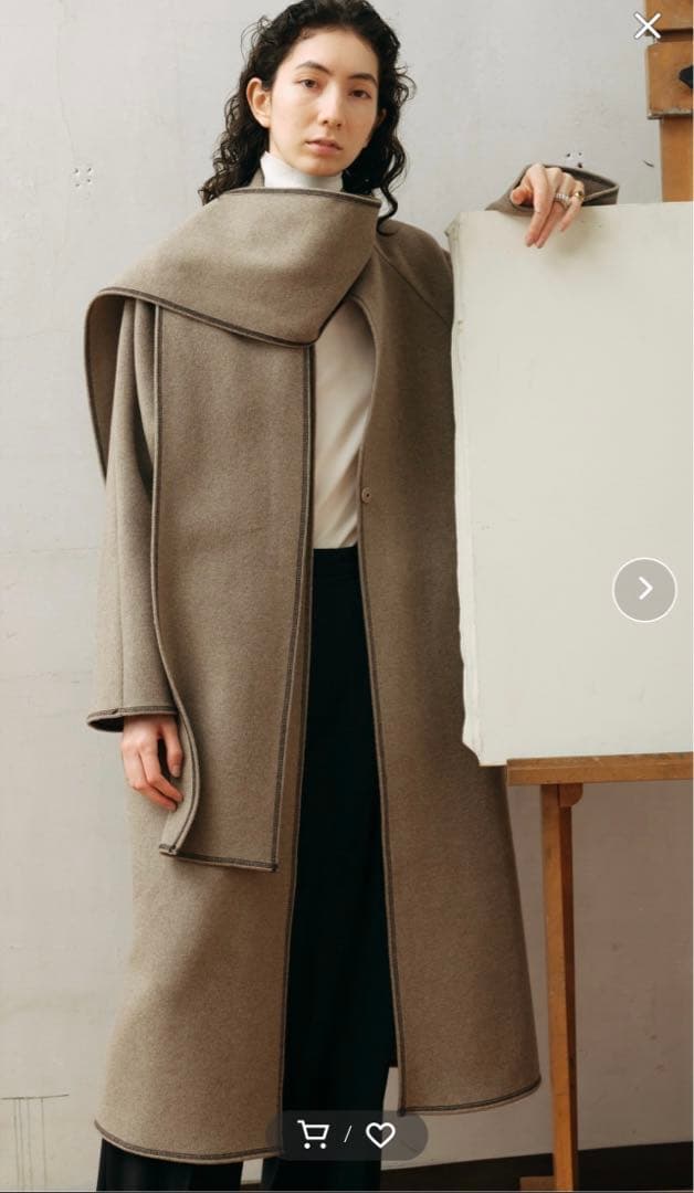 美品　GALLARDA GALANTE ストール付きステッチコート　35200円