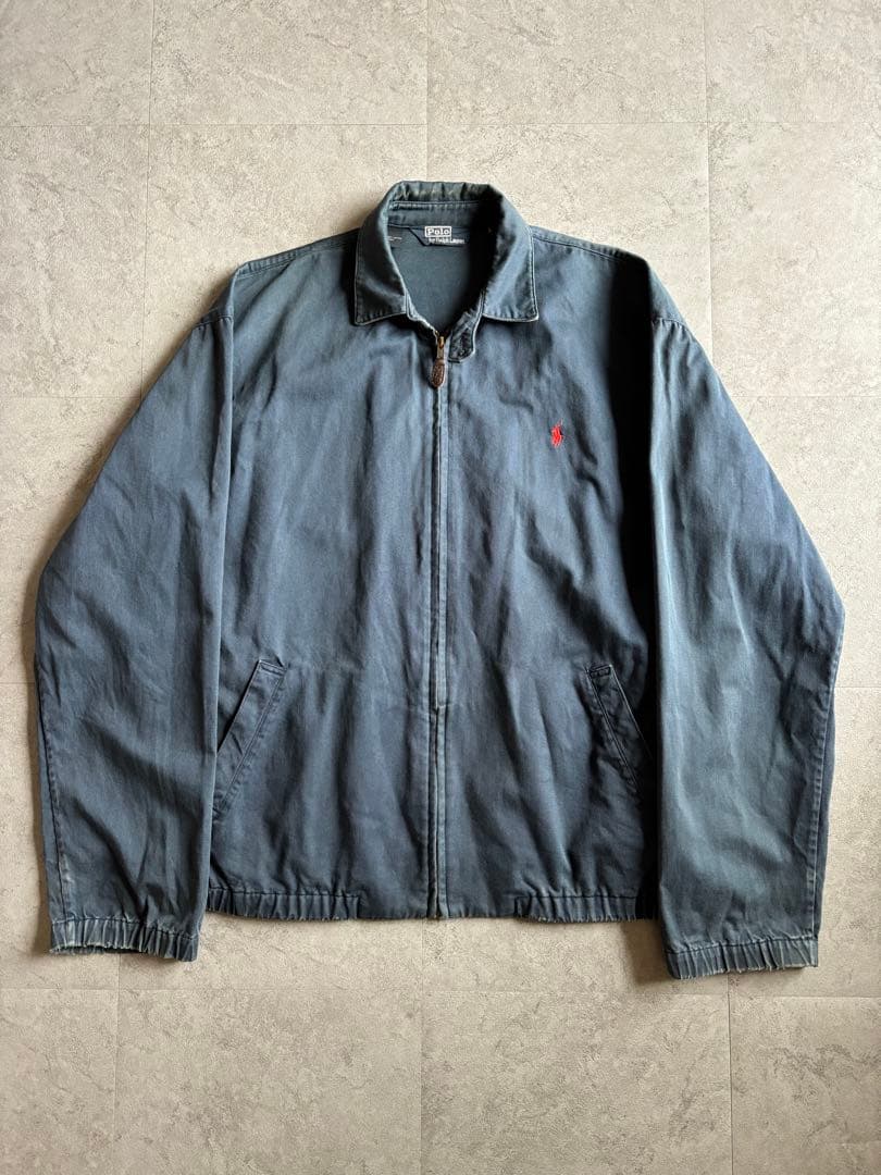 ￼90s Polo Ralph Lauren スイングトップ L ネイビー 刺繍