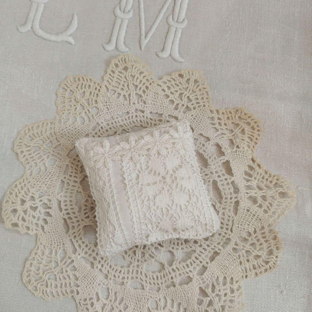 フランスアンティークリネン*くま&カゴベッドセット*テディベア*ハンドメイド