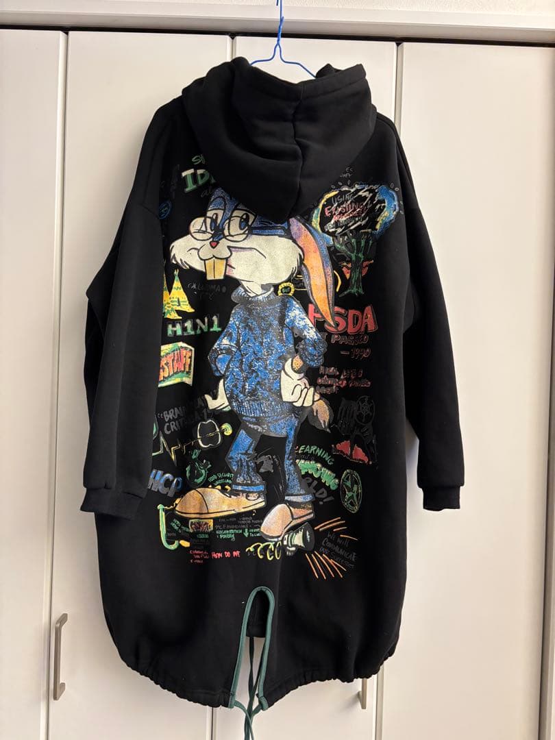 バックプリント オーバーサイズロングコート