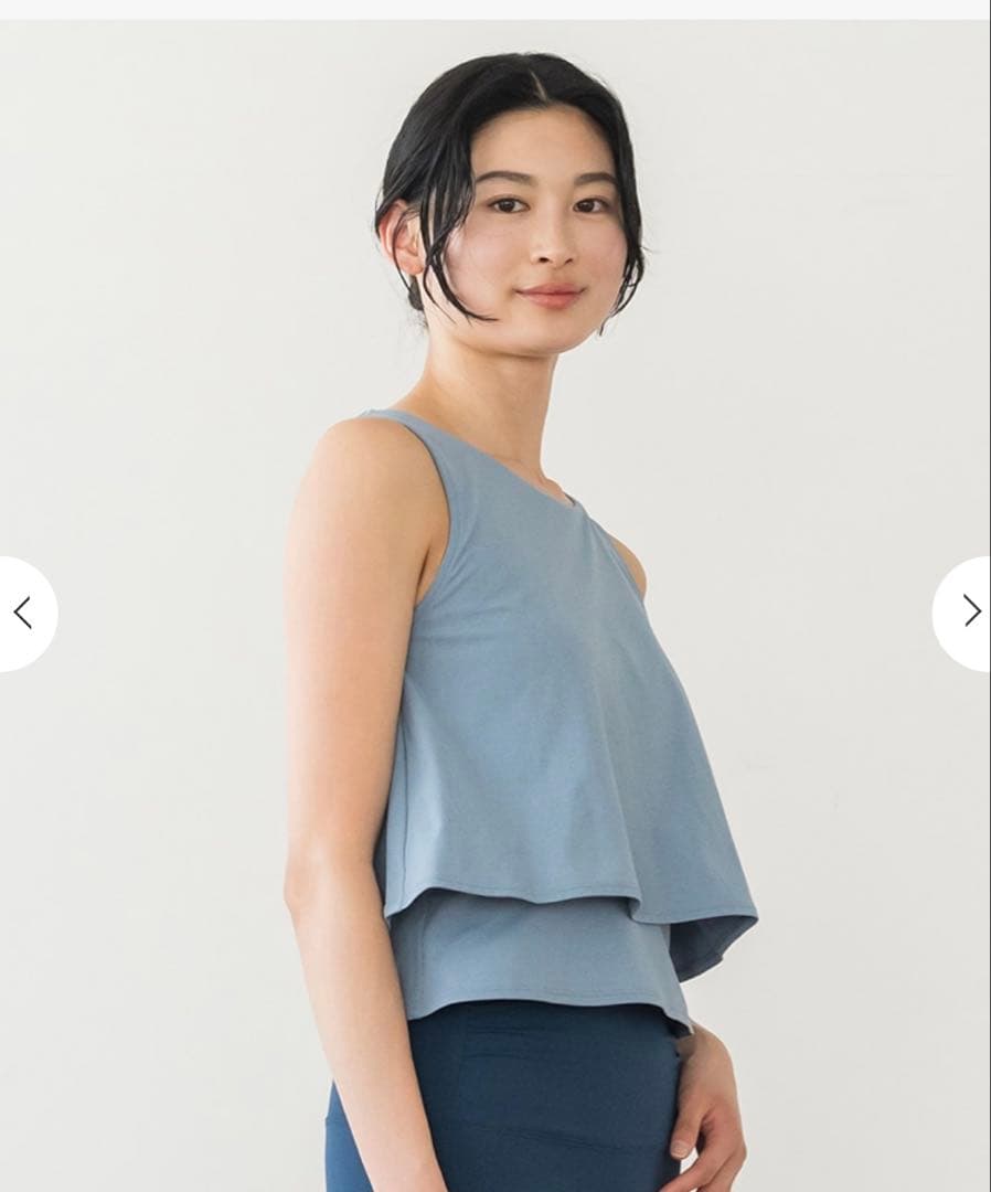 【未使用】SUKALA カップ付きタンクトップ　スモークブルー　M