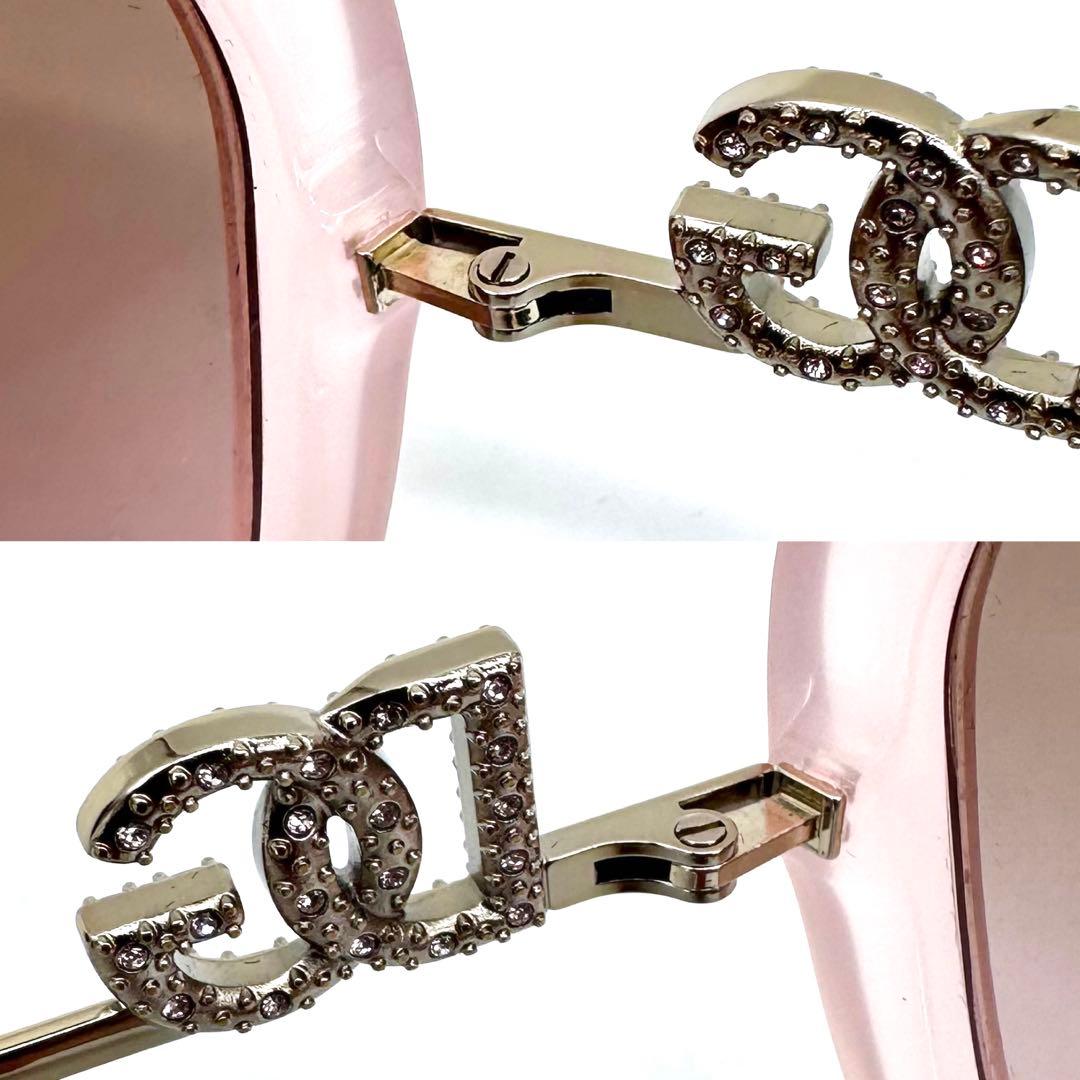 極美品✨DOLCE&GABBANA サングラス DGラインストーン ピンク系