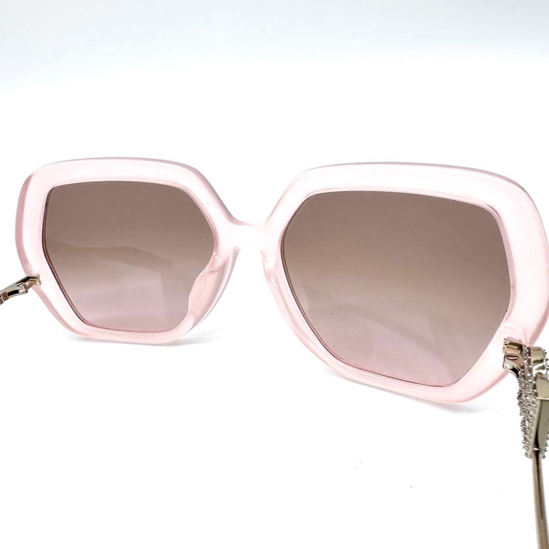 極美品✨DOLCE&GABBANA サングラス DGラインストーン ピンク系