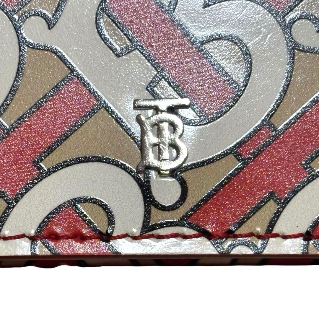 希少　美品　バーバリー　折り財布　レザー　マルチカラー　TB柄　TBロゴ金具