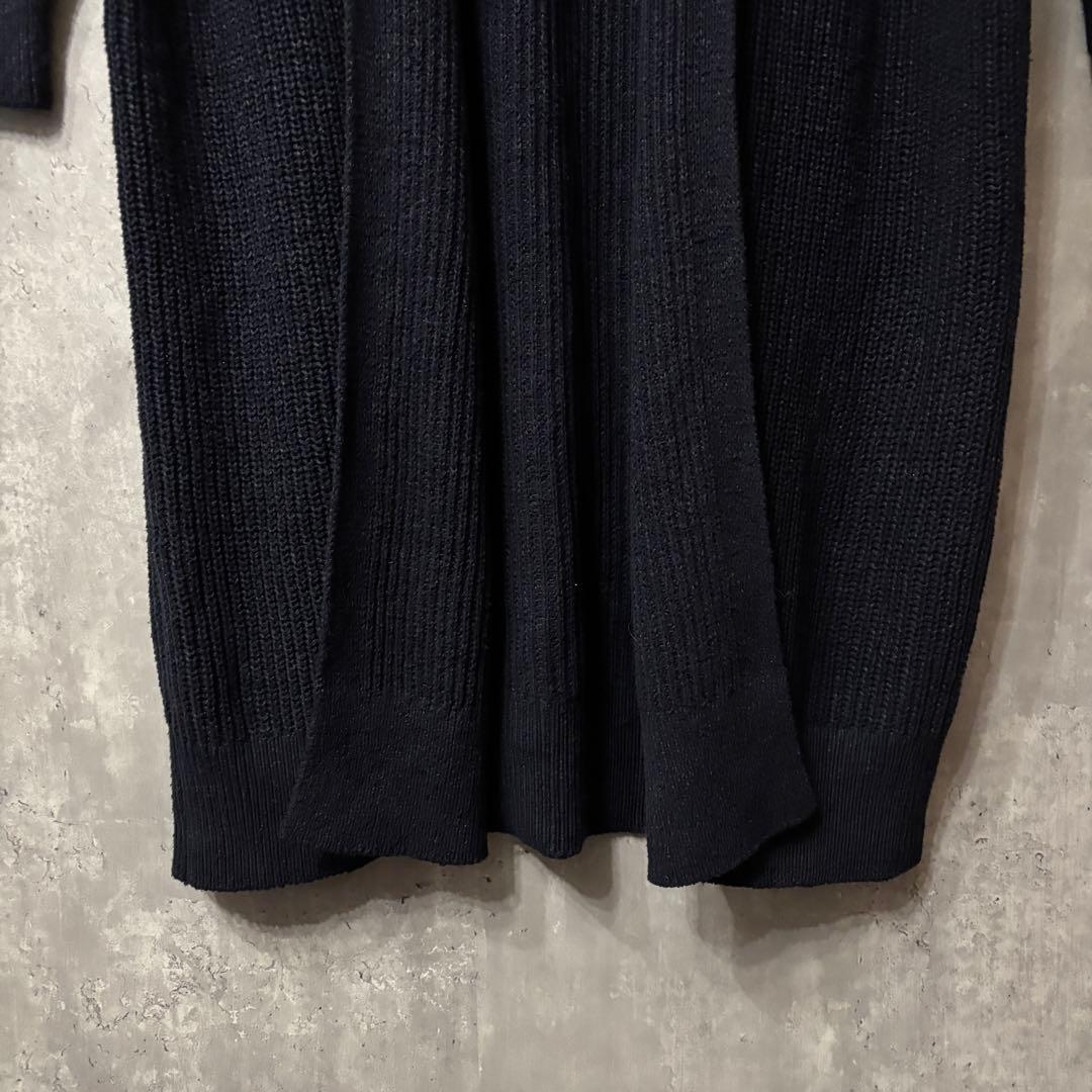 【美品】23区 シルクリネン ロングカーディガン ネイビー　46