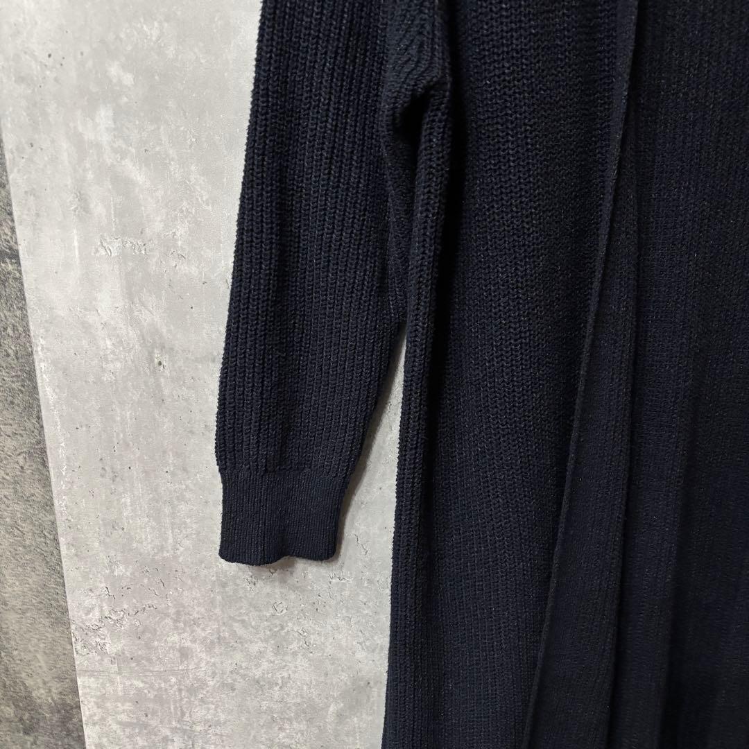 【美品】23区 シルクリネン ロングカーディガン ネイビー　46