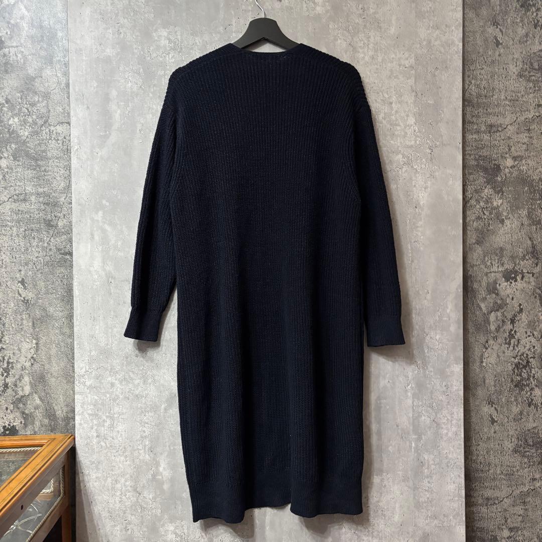 【美品】23区 シルクリネン ロングカーディガン ネイビー　46
