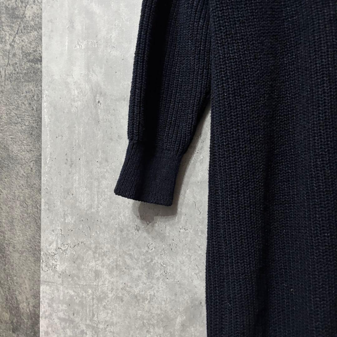 【美品】23区 シルクリネン ロングカーディガン ネイビー　46