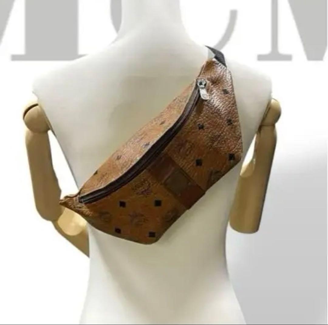 MCM エムシーエム　モノグラム レザー　ウエストポーチ　ボディバッグ