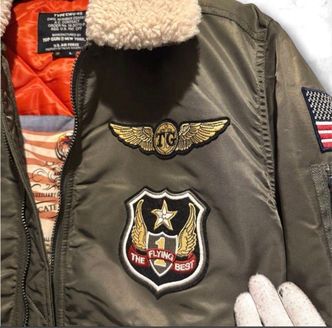 新品級‼️トップガン MA-1 CWU-45襟ボア Lサイズ フライトジャケット