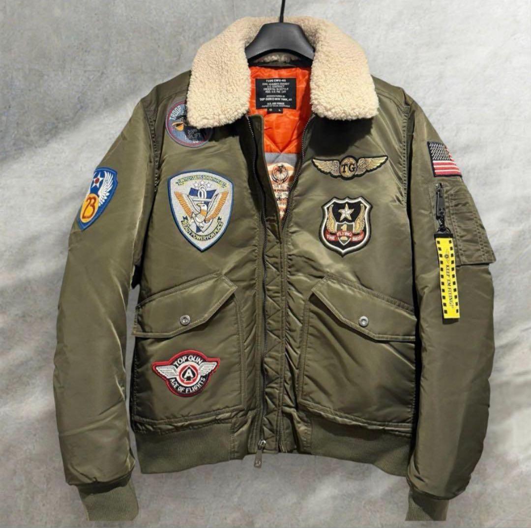 新品級‼️トップガン MA-1 CWU-45襟ボア Lサイズ フライトジャケット