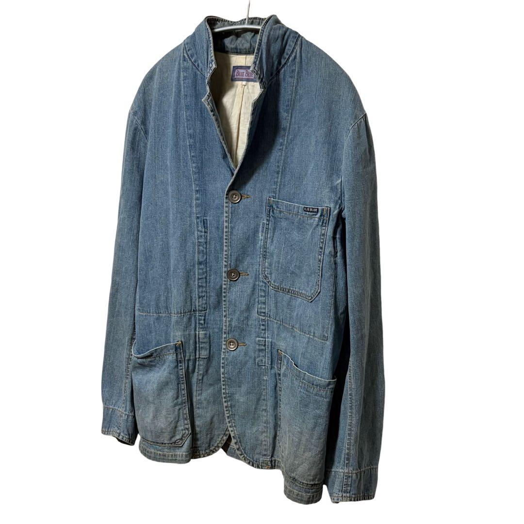 N-587 BLUE BLUE ブルーブルー　マオカラー　デニムカバーオール　L