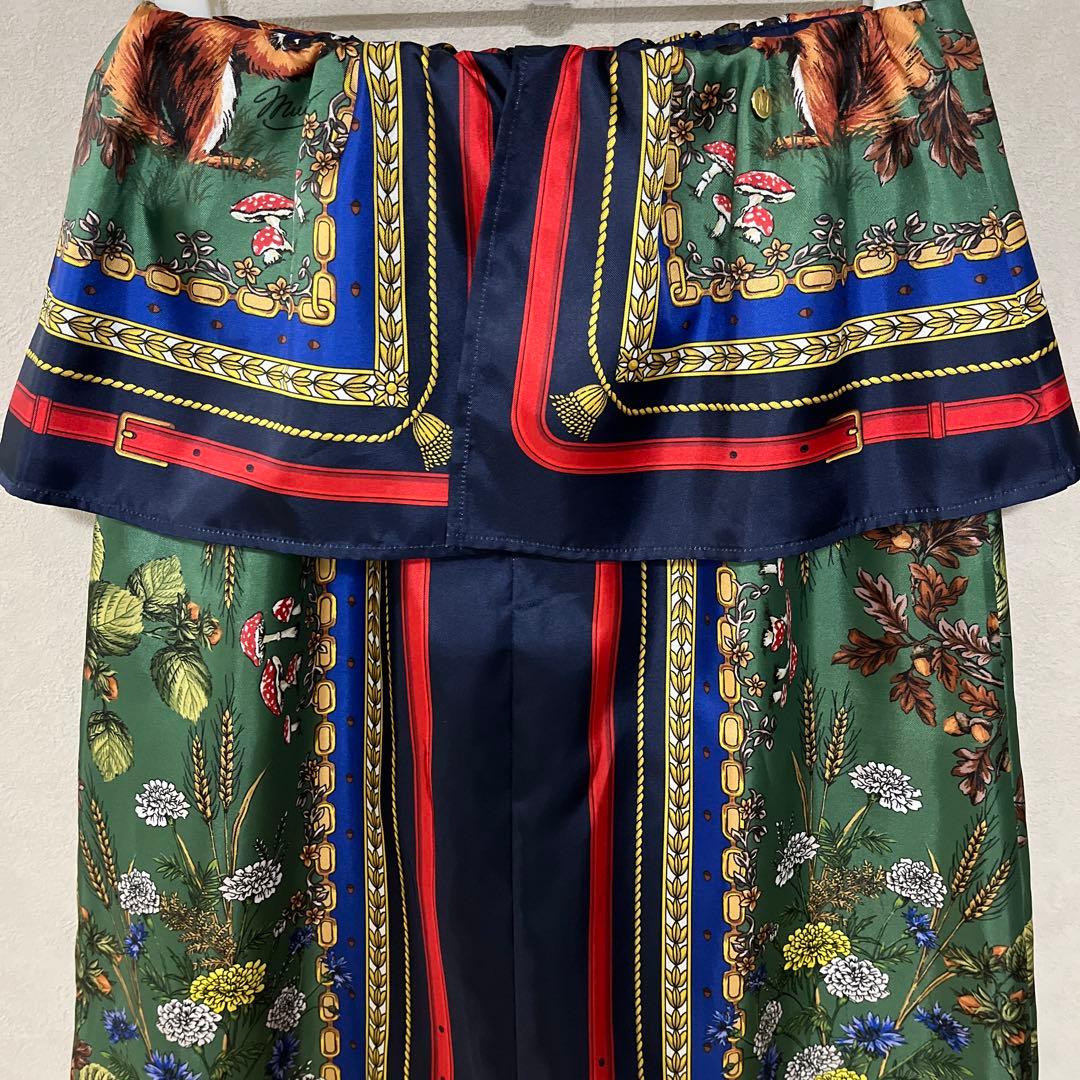 【MUVEIL】 25AW リス柄　ミューベル　スカーフ プリントスカート