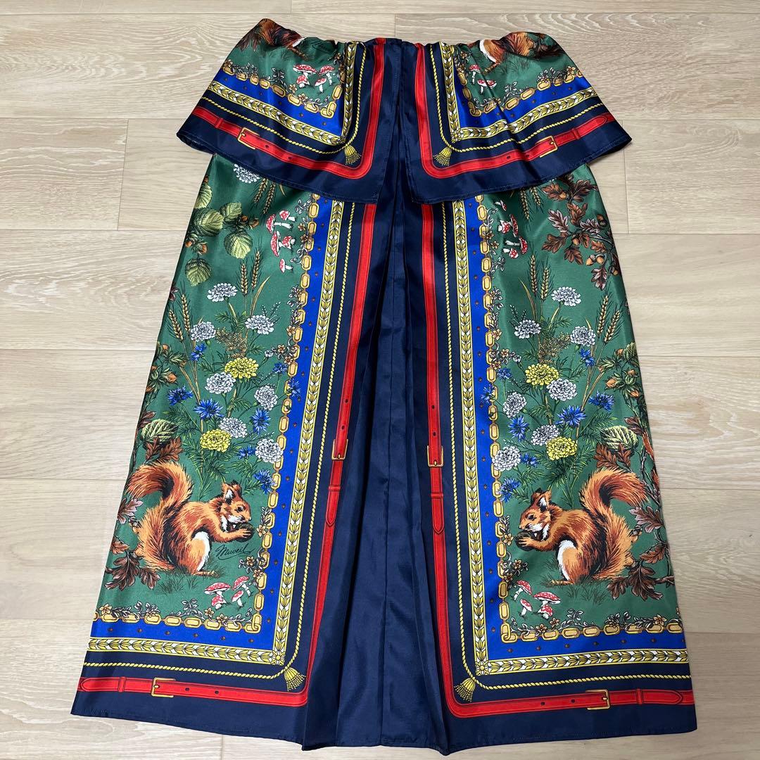 【MUVEIL】 25AW リス柄　ミューベル　スカーフ プリントスカート
