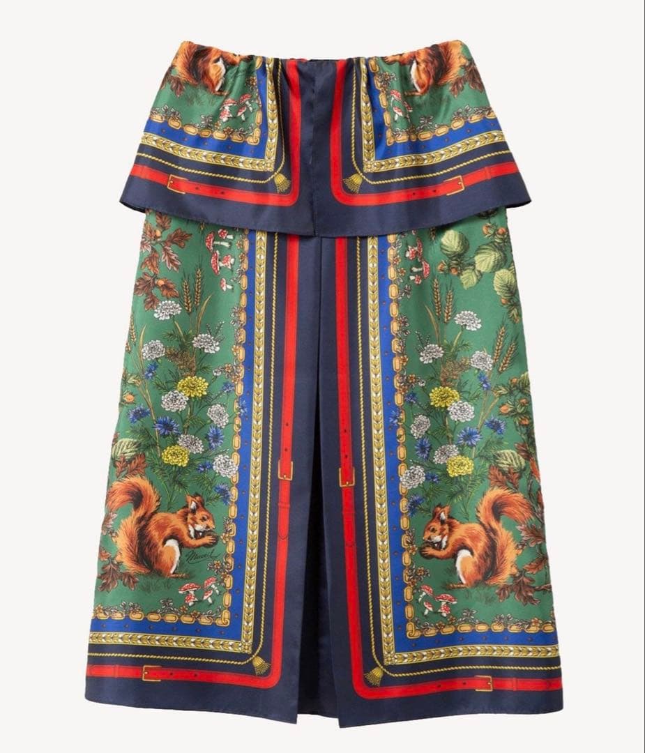 【MUVEIL】 25AW リス柄　ミューベル　スカーフ プリントスカート